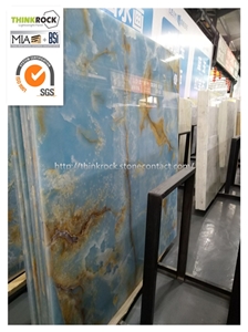 Blue Onyx Slabs and Tile