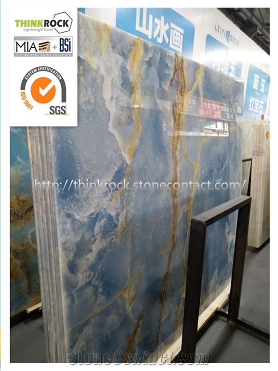 Blue Onyx Slabs and Tile