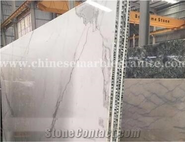 Calacatta White Marble Aluminium Honeycomb Panel For Wall