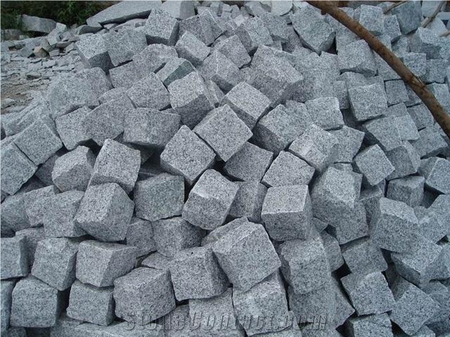 China Light Grey Granite G603 Cobble Stone Pavers