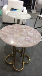 Natural Crystal Table, Semiprecious Stone Tops.