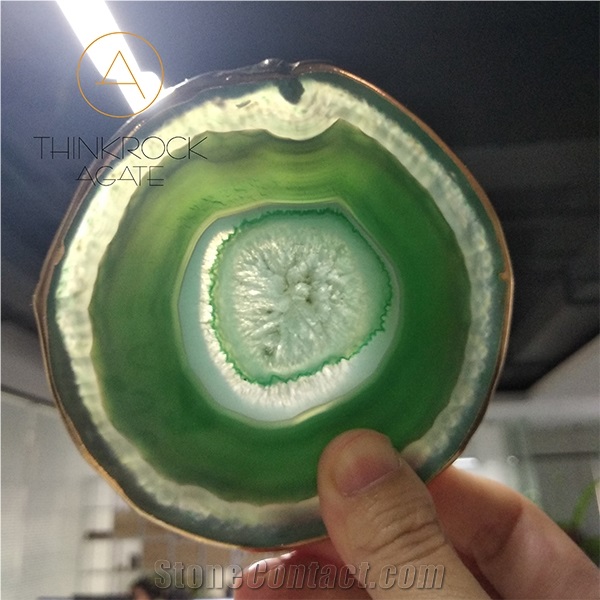 Natural Sliced Agate Coaster Cup Mat for Drinks