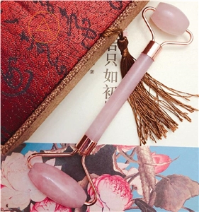 Pink Agate Face Massage Stick, Semiprecious Stone