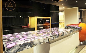 Purple Agate Translucent Kitchen Tops, Worktops