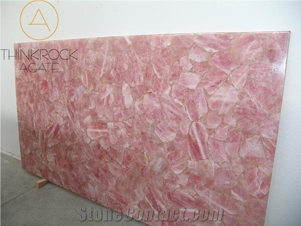 Semi Precious Stone, Pink Crystal Customized Panel