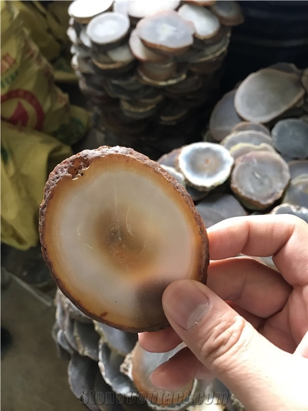 Unpolished Natural Agate Coaster, Cup Mat