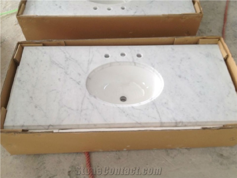 White Marble Vanity Top Bathroom Countertops