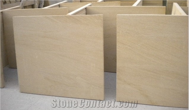 Yellow Wooden Vein Sandstone Cut to Size Tiles