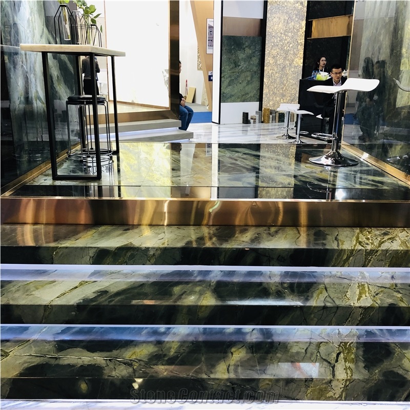 Hotselling Peacock Green Marble Stairs
