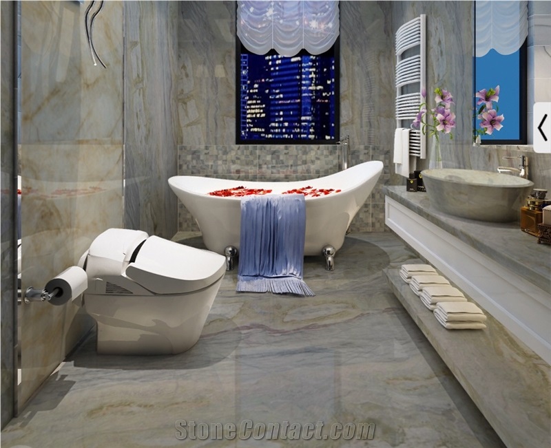 Magic Seaweed Green Marble Slabs Bathroom Tiles
