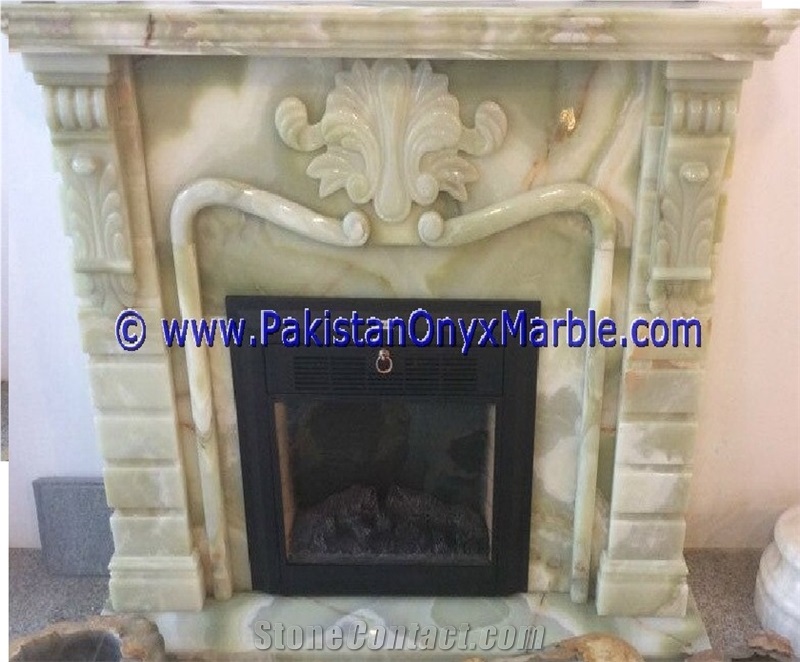 Afghan Green Onyx Fireplaces