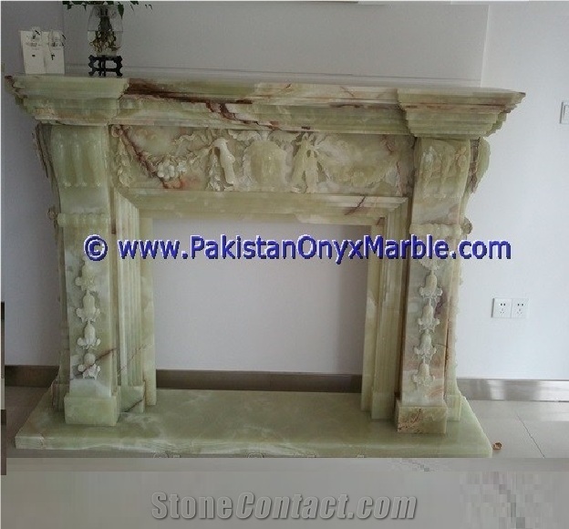 Afghan Green Onyx Fireplaces