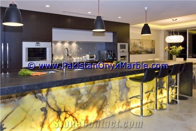 Backlit Onyx Bar Top Commercial, How To Make A Onyx Bar Countertop