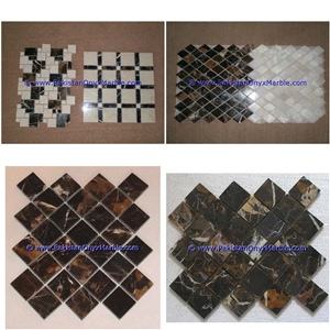 Black Gold Marble Mosaic Tiles
