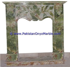 Dark Green Onyx Fireplaces Hand Carved