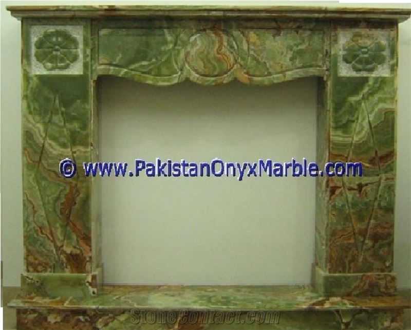 Dark Green Onyx Fireplaces Hand Carved