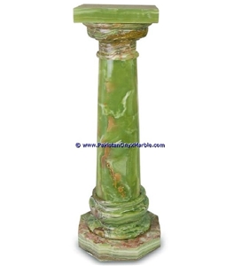 Dark Green Onyx Pedestal Columns