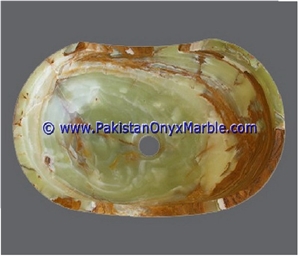 Green Onyx Boat Shaped Sinks Basins Collection