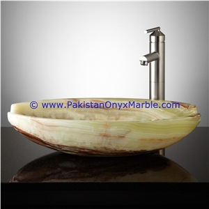 Green Onyx Oval Shaped Sinks Basins Collection