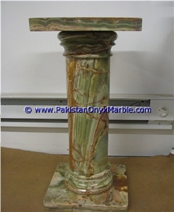 Green Onyx Pedestals Hand Carved Pillars
