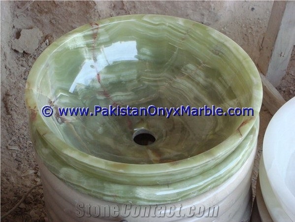 Green Onyx Round Bowl Sinks Basins Collection