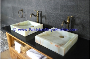Green Onyx Square Sinks Basins Collection