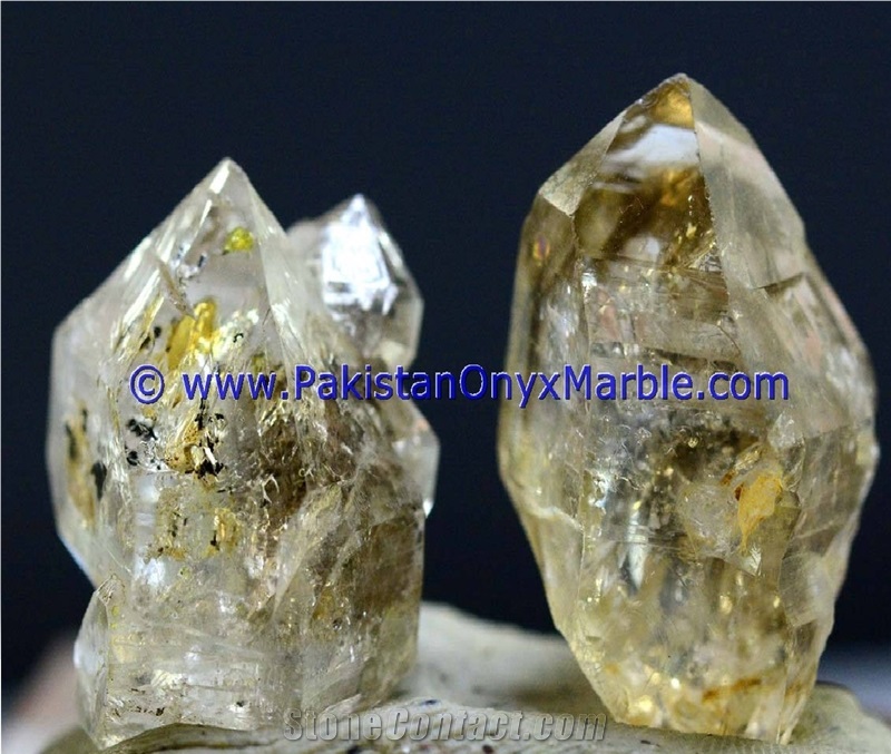 Herkimer Diamond Quartz Fluorescent Petroleum Gems