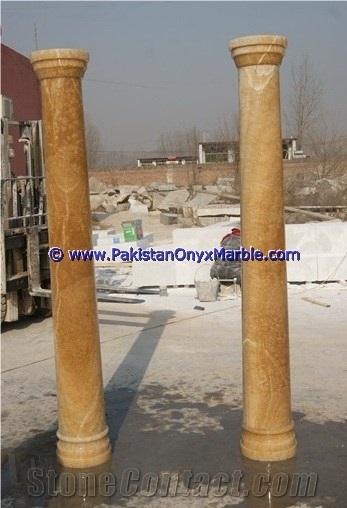 Honey Onyx Columns Handcarved Pillars