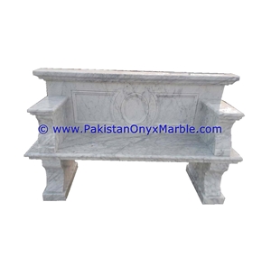 Marble Benches Table Natural Ziarat White