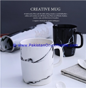 Marble Coffee Cups Mugs Handcarved Natural Stone