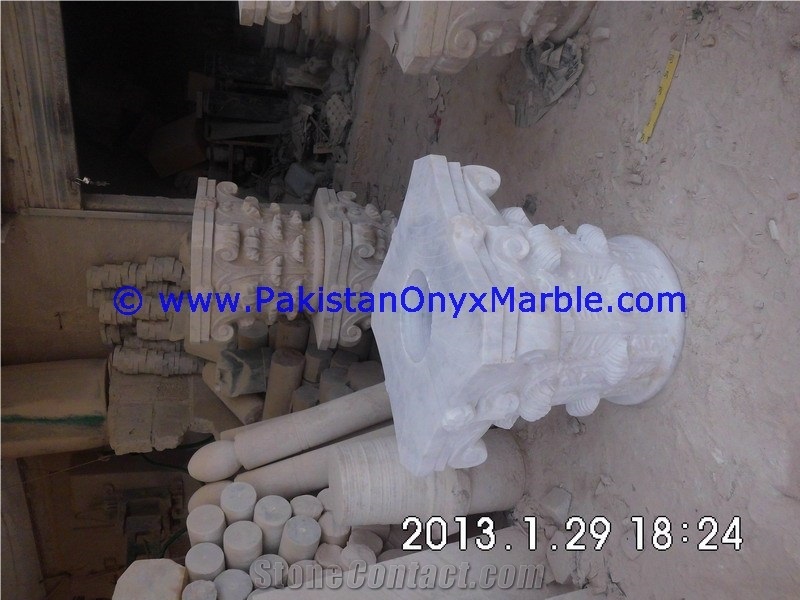 Marble Columns Pillars Tops Ziarat White Carrara