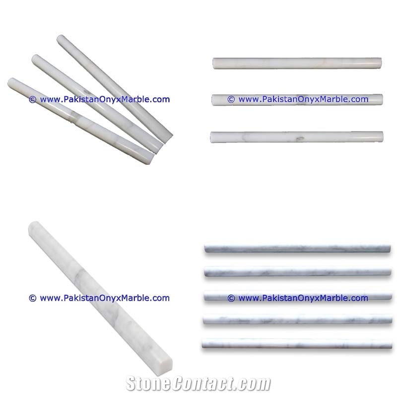 Marble Molding Pencil Liner Rail Ziarat White