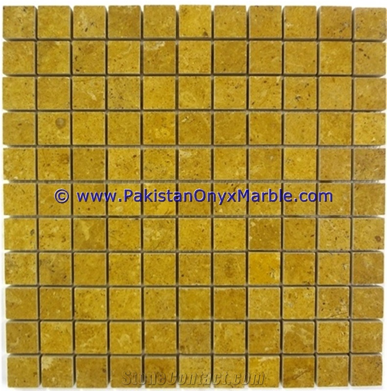 Marble Mosaic Tiles Indus Gold Inca Basket Weave