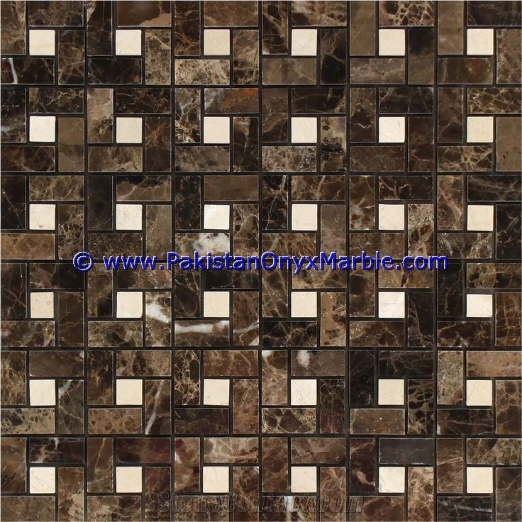Marble Mosaic Tiles Pietra Brown Emperadore