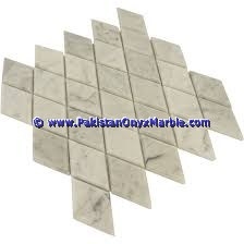 Marble Mosaic Tiles Ziarat Carrara White Diamond