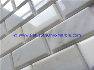 Marble Mosaic Tiles Ziarat Carrara White Subway
