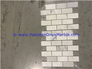 Marble Mosaic Tiles Ziarat Carrara White Subway