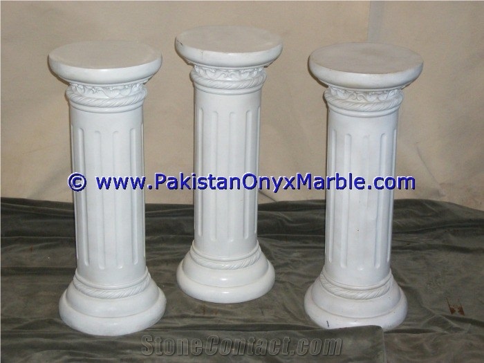 Marble Pedestals Stand Display Ziarat White Marble
