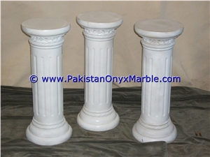 Marble Pedestals Stand Display Ziarat White Marble