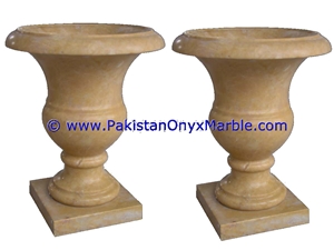 Marble Planters Handcarved Decorated Indus Gold