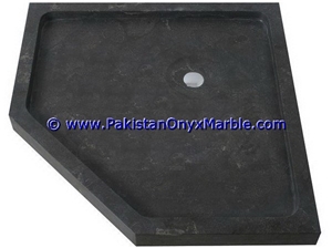 Marble Shower Tray Black and Gold , Jet Black