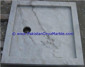 Marble Shower Tray Handcarved Ziarat White