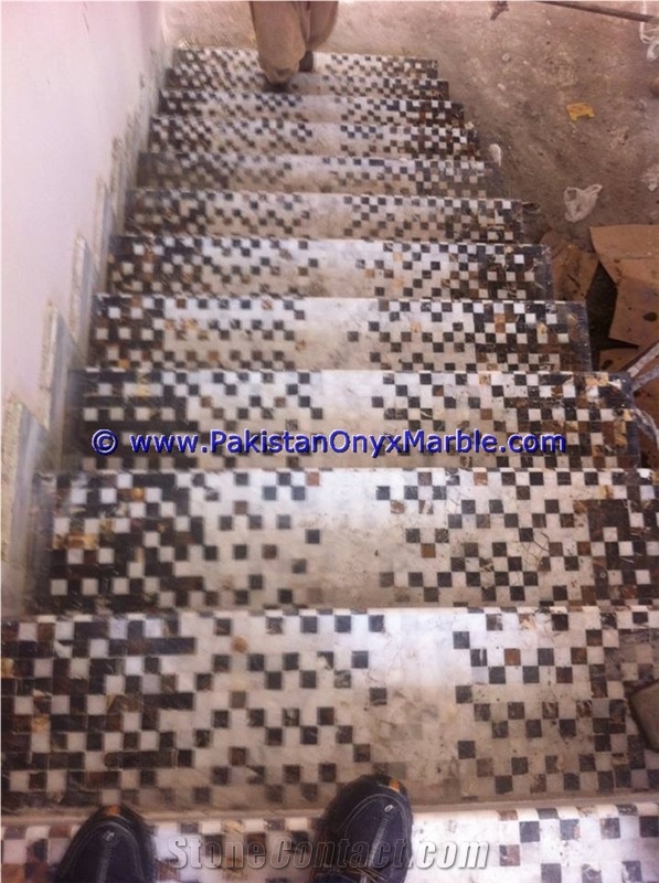 Marble Stairs Steps Risers Mosaic