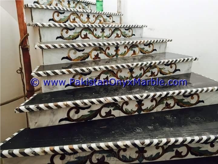 Marble Stairs Steps Risers Mosaic
