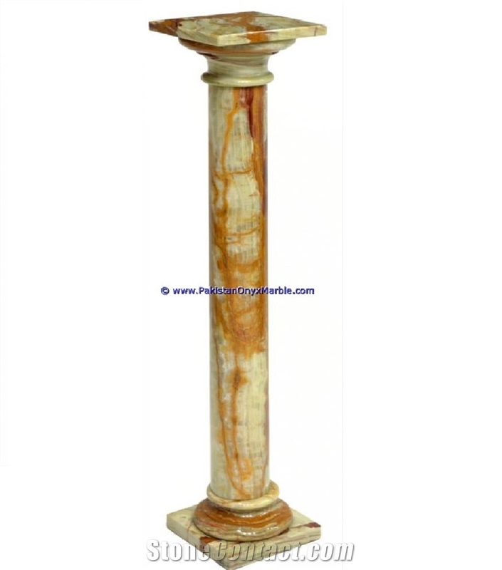 Multi Brown Onyx Columns Handcarved Pillars