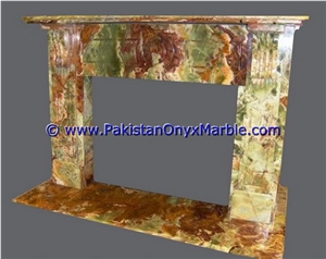 Multi Brown Onyx Fireplaces Decoration