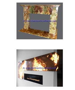 Multi Brown Onyx Fireplaces Decoration