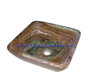 Multi Green Onyx Square Sinks Basins Collection