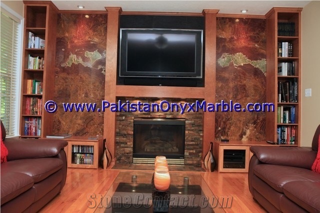 Multi Red Onyx Fireplaces