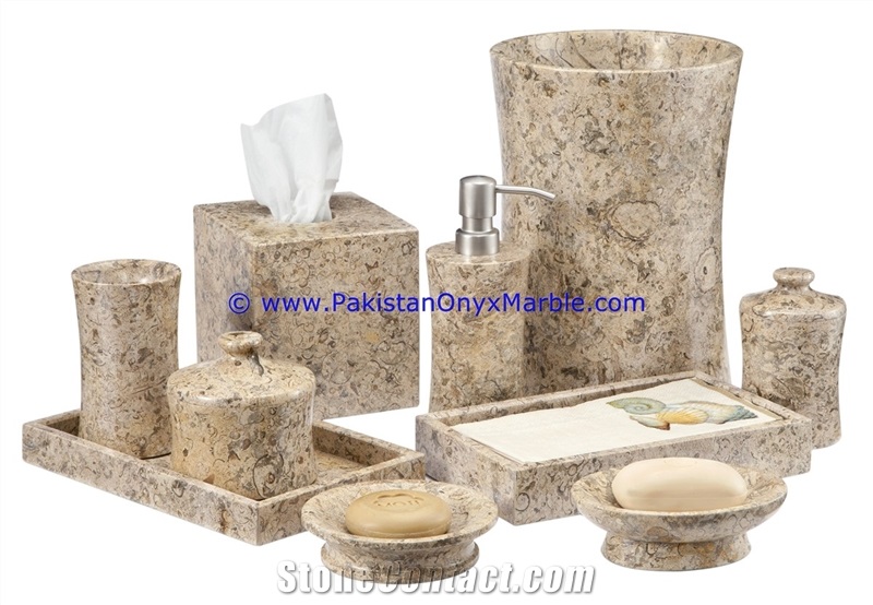 Fossil Bathroom Accessories Set Fossil Coral Pakistan StoneContact.com
